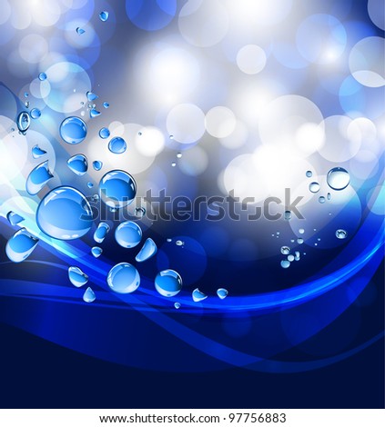 Water drops background. Raster version of vector illustration.