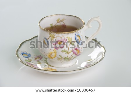 A Beautiful Old Fashioned Tea Cup And Saucer Stock Photo 10338457 ...