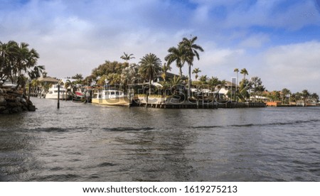 Similar – Image, Stock Photo Hillsboro Inlet Waterway headed to Hillsboro Beach