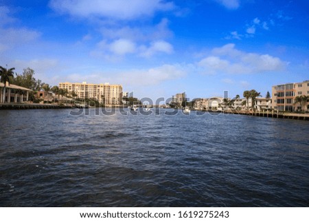 Image, Stock Photo Hillsboro Inlet Waterway headed to Hillsboro Beach