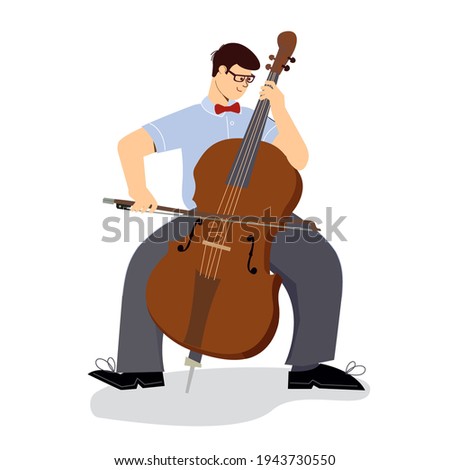Male cellist and violoncello. male plays the cello. rock and jazz cello music. plucked instrument. live сello playing concert