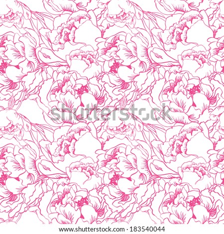 Floral seamless texture, endless pattern with flowers. White background. Raster version. Seamless pattern can be used for wallpaper, pattern fills, web page background, surface textures