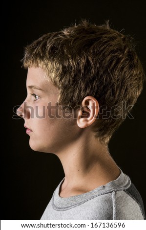 Close Up Profile, Handsome 12-Year-Old Boy Stock Photo 167136596 ...