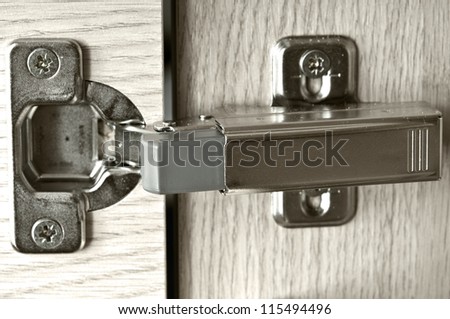 Furniture hinge in the door