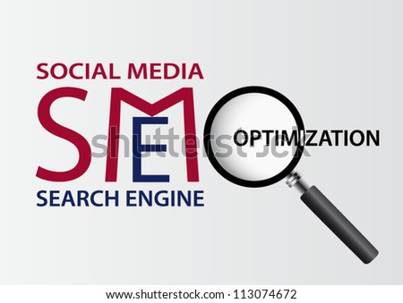 Search engine and social media optimization business concept background