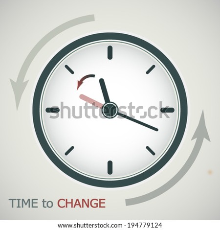 Tme to change or clock change, getting one hour back concept poster