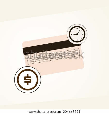 Time is money business concept flat design background or banner