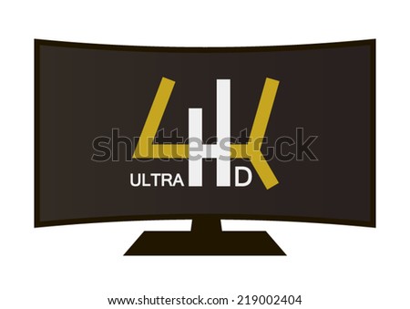 4k ultra hd TV on curved screen concept design