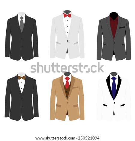 Set of 6 illustration handsome business suit