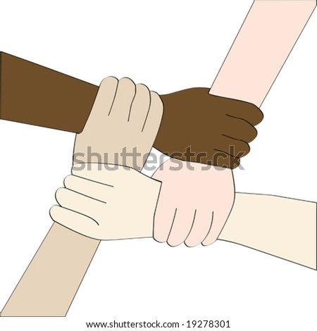 Vector Illustration Of Isolated Hands Of People From Different Races ...