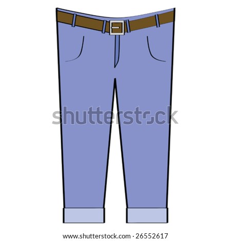 Vector Cartoon Illustration Of A Pair Of Blue Jeans - 26552617 ...