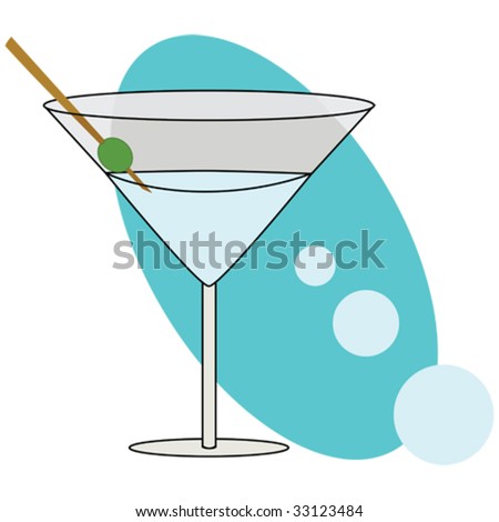 Vector Illustration Of A Stylish Martini Cocktail Glass - 33123484 ...