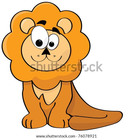 Cartoon Illustration Of A Cute And Happy Lion - 76078921 : Shutterstock