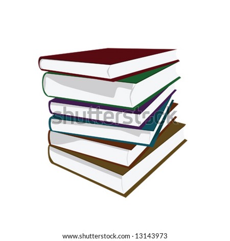 Vector illustration of a pile of hardcover books