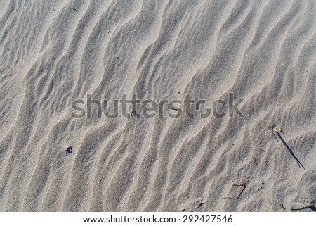 Close up top view of sand in desert or in beach, on holiday concept.