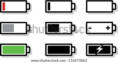 vector battery gauge symbol icons