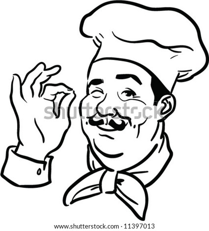 Vector Winking Pizza Chef Giving The 