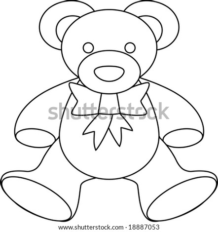 Vector Teddy Bear Outline - 18887053 : Shutterstock