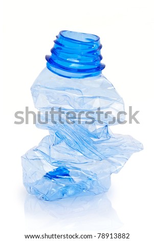 Similar – Image, Stock Photo Empty plastic squashed bottles collected to recycling