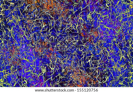 Bright colorful abstract background in blue color and yellow streaks