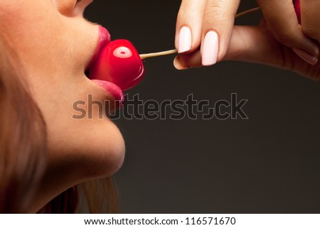Woman with cherry