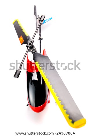 Toy helicopter on white background