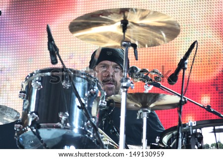 TORONTO - July 23, 2013: Jason Bonham of Led Zeppelin Experience performs in Toronto at the Molson Ampitheatre, July 23, 2013.