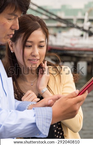 Asian couple during a date