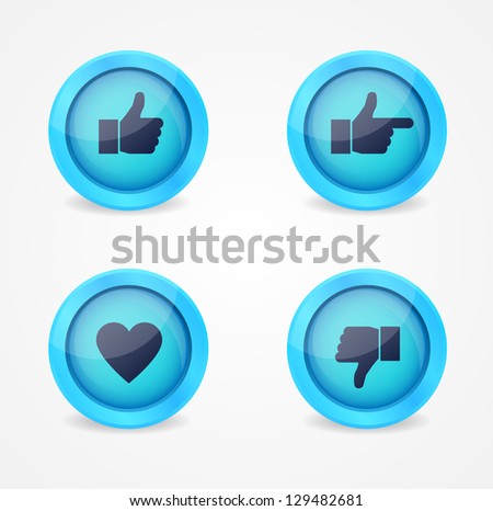 Set of glossy social vector icons