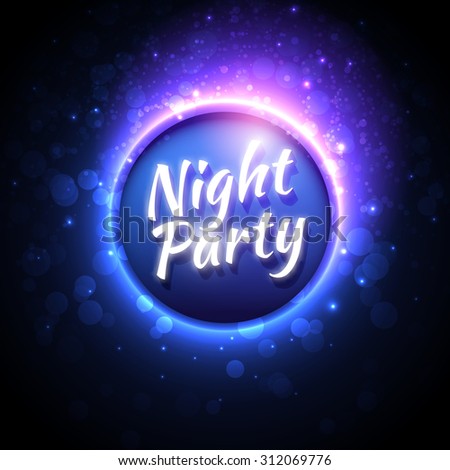 Flyer template for night party. Premium abstract background with bokeh defocused lights
