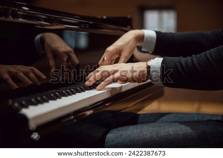 Image, Stock Photo Playing the piano