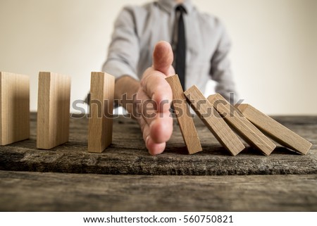 Image, Stock Photo The wooden domino blocks falling down