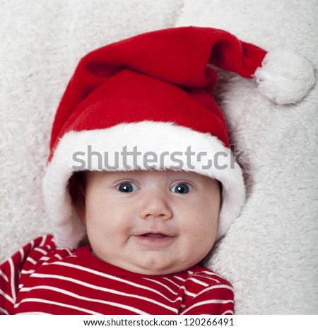 baby dressed as santa clause