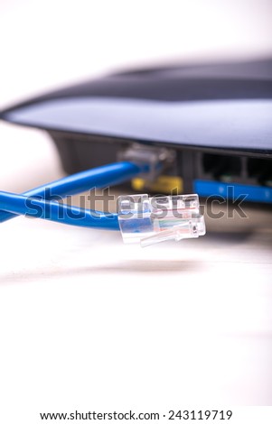 Wireless lan router with blue network cable