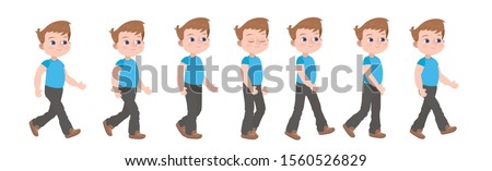 Walking baby. Animation cycle of walking cartoon character.
