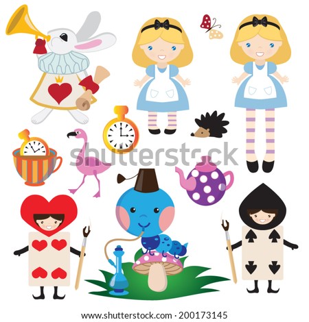 Alice In Wonderland Vector Illustration - 200173145 : Shutterstock