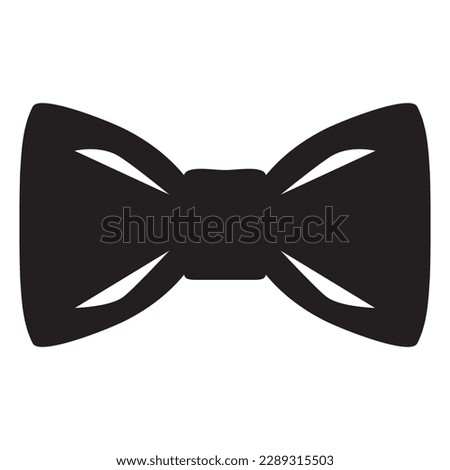 Black bowtie vector cartoon illustration