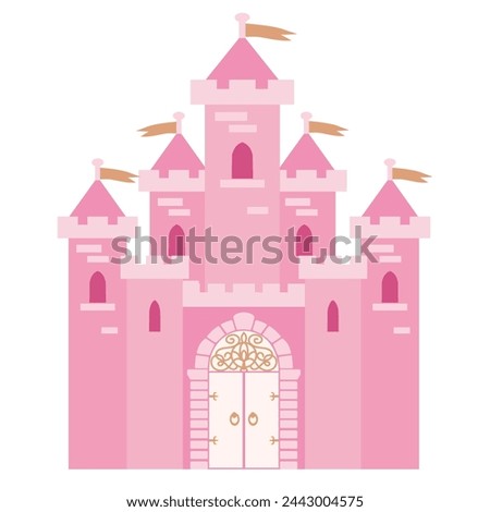 Princess castle vector cartoon illustration