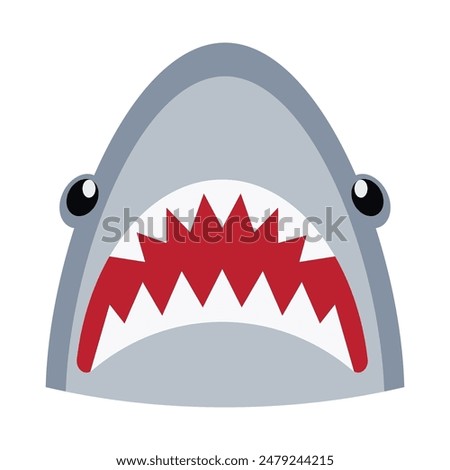 Toothy shark face vector cartoon illustration