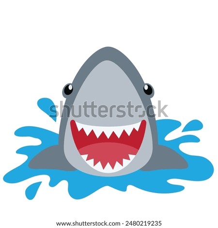 Shark face vector cartoon illustration