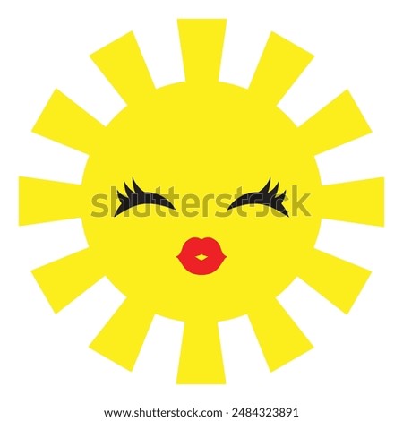 Cute sun vector cartoon illustration