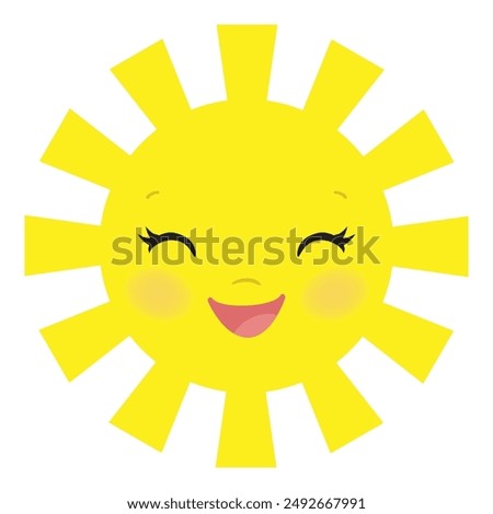 Cute sun vector cartoon illustration