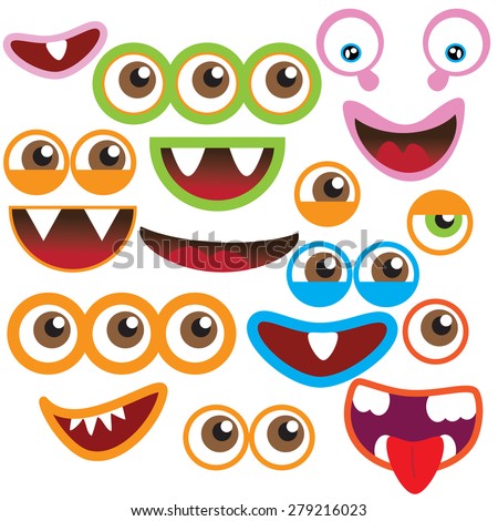 Monster Eye And Mouth Vector Illustration - 279216023 : Shutterstock