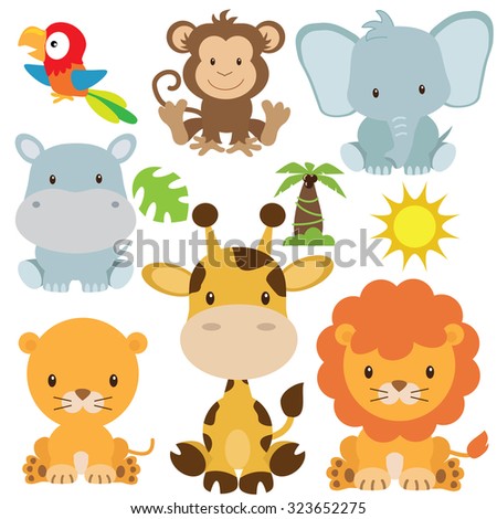 Jungle Animal Vector Illustration - 323652275 : Shutterstock