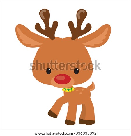 Christmas Reindeer Vector Illustration - 336835892 : Shutterstock