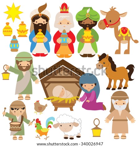 Nativity Vector Illustration - 340026947 : Shutterstock