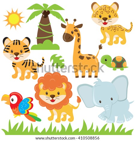 Jungle Animal Vector Illustration - 410508856 : Shutterstock