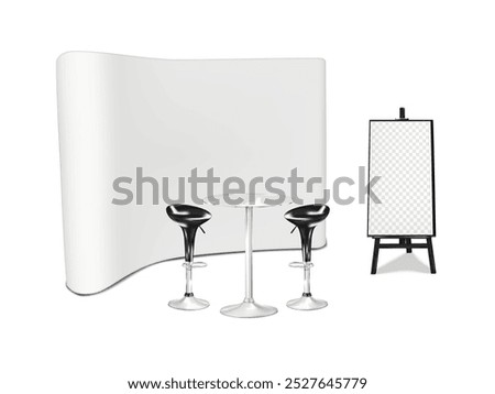 Similar – Image, Stock Photo Table and chairs in the evening sun