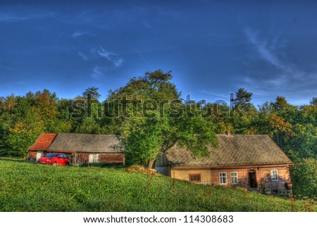 In the wild, nothing heard no one seen. High dynamic range imaging. Kamionka the picture of Polish countryside.