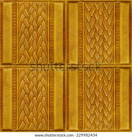 Leather tile with a volume pattern, texture of skin for a decor of an interior of premises and for finishing of walls of restaurants, clubs and offices.